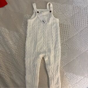 Janie & Jack White Cable Knit Baby Romper NWT